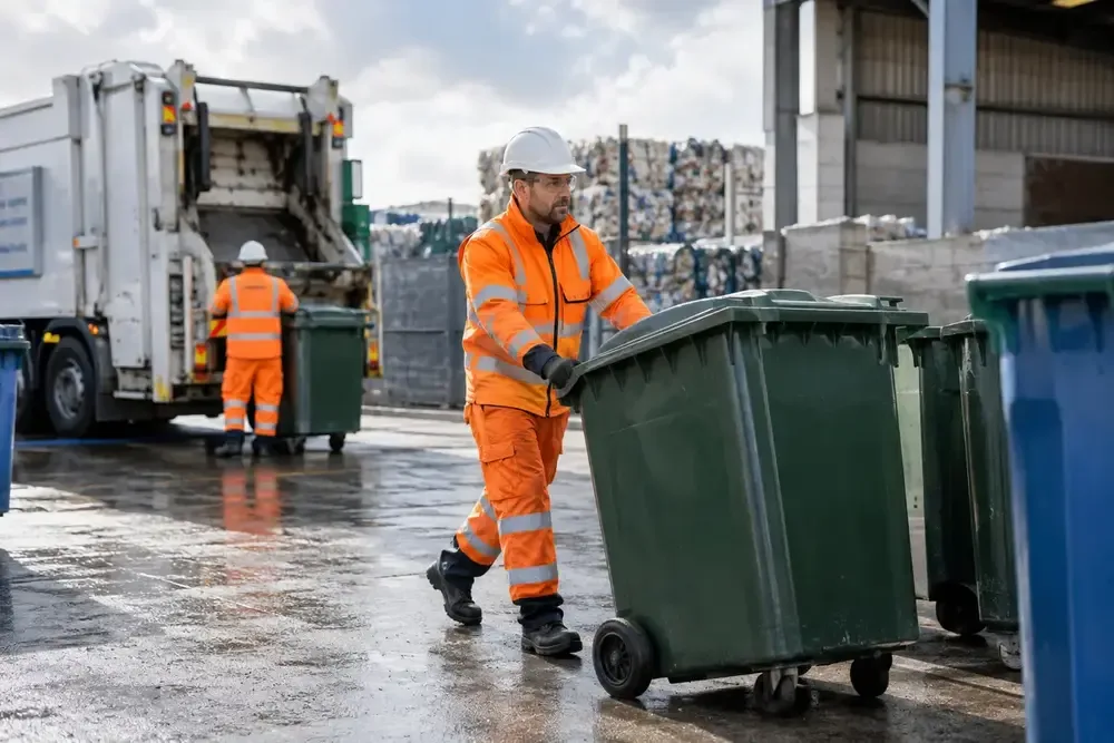 Safe waste handling at a recycling facility